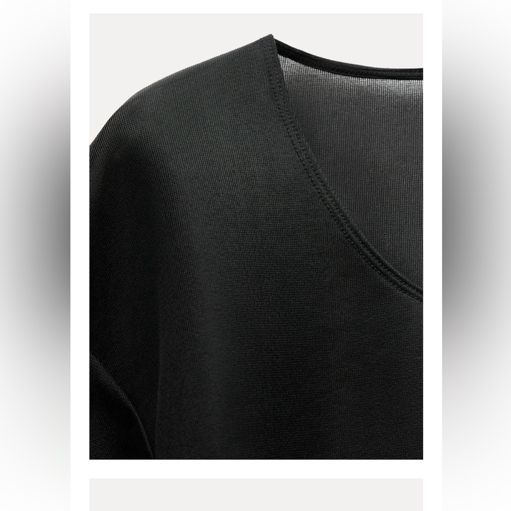 Zara black mesh organza thick long top / mini dress - Picture 4 of 10